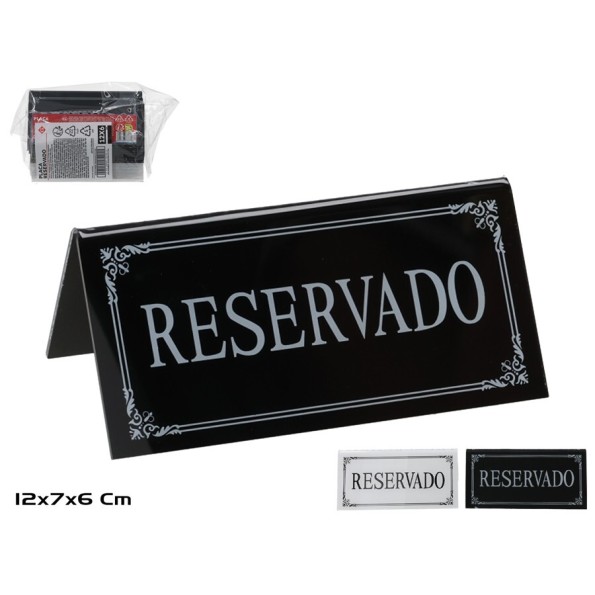 PLACA RESERVADO 12X6CM