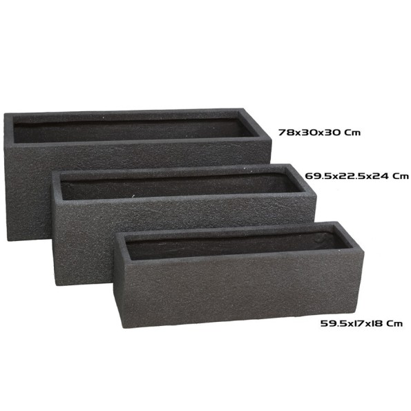 JARDINERA MAGNESIO X3 78/69,5/59,5 CM PIEDRA