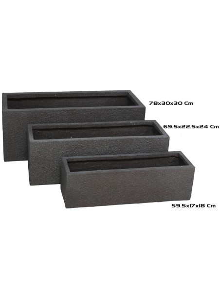 JARDINERA MAGNESIO X3 78/69,5/59,5 CM PIEDRA