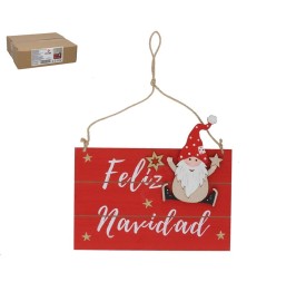 CARTEL FELIZ NAVIDAD DUYLA 24X20,5CM ROJO