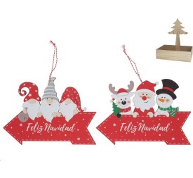 CARTEL SANTA FELIZ NAVIDAD 21X14.5X0.5CM 2 STD SNOH