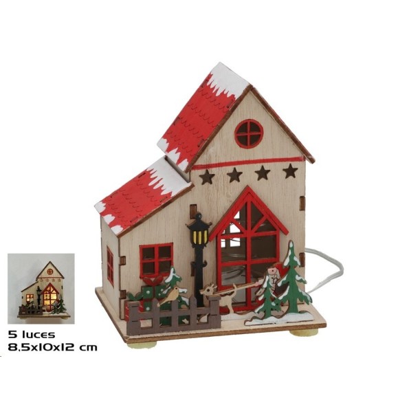 CASA NAVIDAD C/5 LUCES 10X8.5X12CM KASAU
