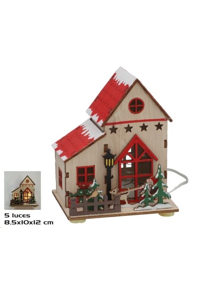 CASA NAVIDAD C/5 LUCES 10X8.5X12CM KASAU