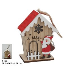 CASA NAVIDAD C/1 LUZ 9.5X5.5X11.5CM KASAU