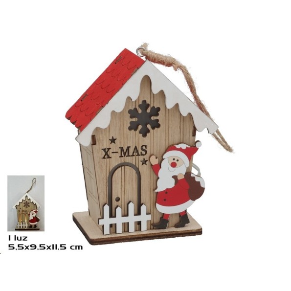 CASA NAVIDAD C/1 LUZ 9.5X5.5X11.5CM KASAU