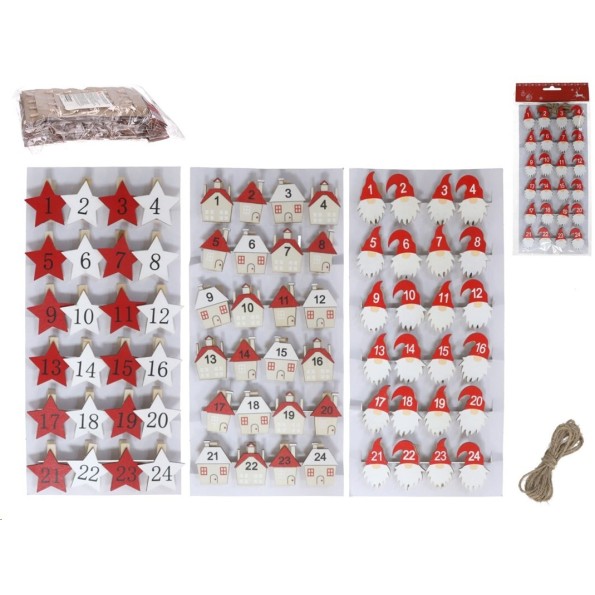 CLIP X 24 XMAS 3 SURTIDOS 4,5X2,8 CM
