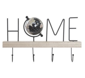 PERCHERO PARED MDF HIERRO 36X8X21 NEGRO