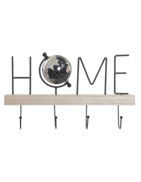 PERCHERO PARED MDF HIERRO 36X8X21 NEGRO