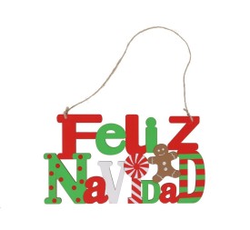 CARTEL FELIZ NAVIDAD 12X22X0,5CM GRUNCH