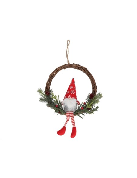 CORONA COLGANTE CON PAPA NOEL 25X7X37CM