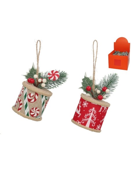 ADORNO NAVIDAD TAMBOR 2 STD. 6.3X10CM