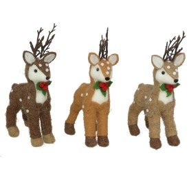 CIERVO NAVIDAD TELA 3 STD. 12X7X24CM