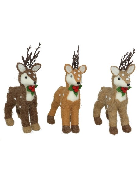 CIERVO NAVIDAD TELA 3 STD. 12X7X24CM