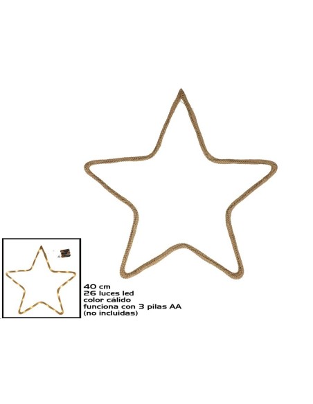 ESTRELLA CUERDA C/26 LUCES 40CM