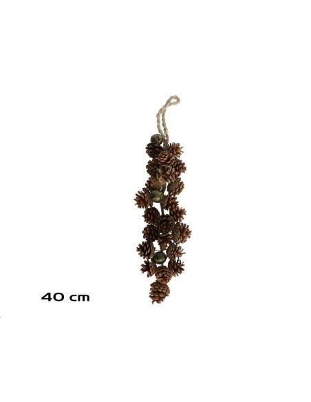 GUIRNALDA 22 PIÑAS C/CASCABEL 40CM NATURAL
