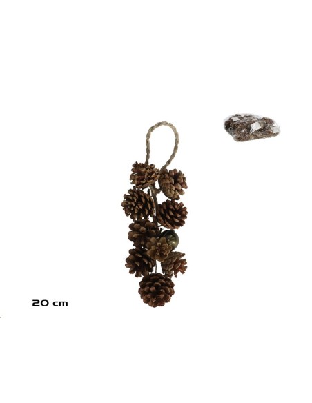 GUIRNALDA 9 PIÑAS C/CASCABEL 20CM NATURAL