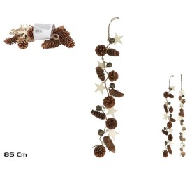 GUIRNALDA PIÑA C/ESTRELLAS 85CM NATURAL