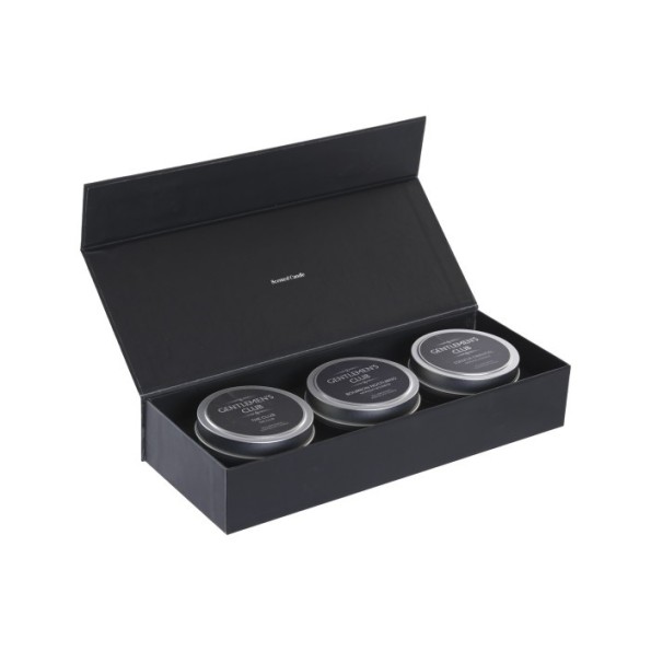 VELA SET 3 CERA DE SOJA 27X10,5X5 80 GR. GENTS CLU
