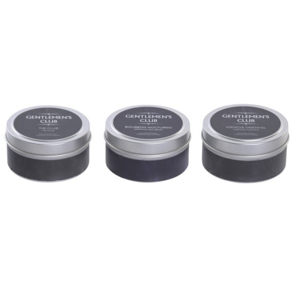 VELA SET 3 CERA DE SOJA 27X10,5X5 80 GR. GENTS CLU