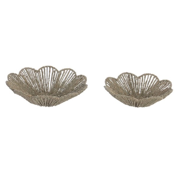 CENTRO MESA SET 2 SEAGRASS METAL 35X35X10 NATURAL