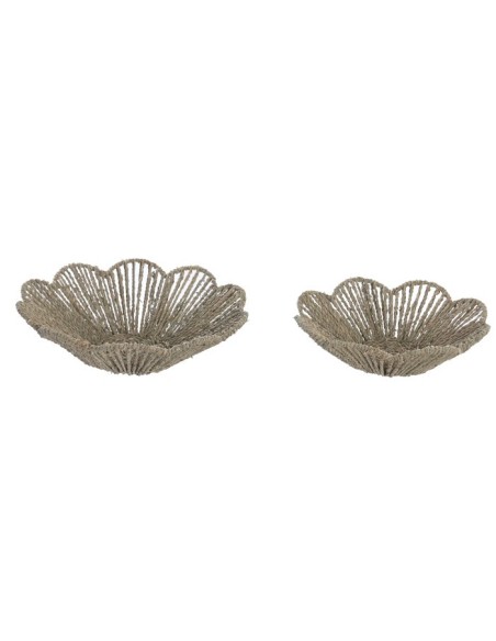 CENTRO MESA SET 2 SEAGRASS METAL 35X35X10 NATURAL
