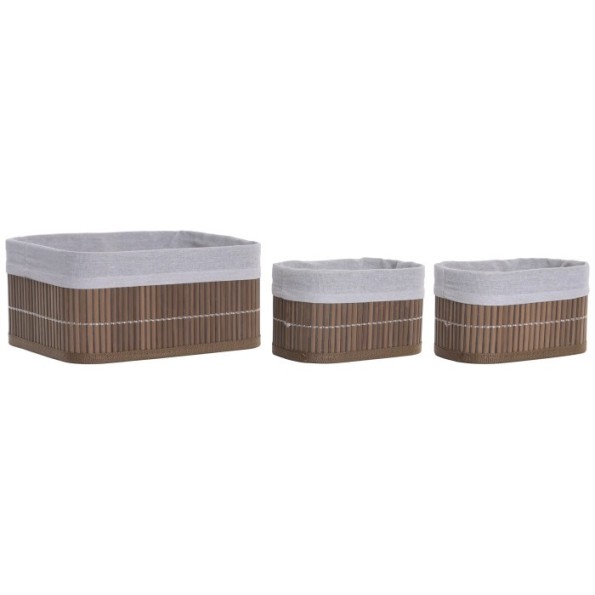 CESTA SET 3 BAMBU 26X19X12 MARRON