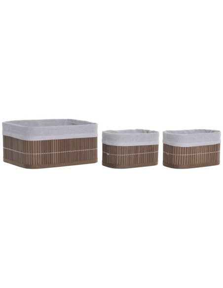 CESTA SET 3 BAMBU 26X19X12 MARRON