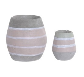 MACETERO SET 2 CEMENTO 16X16X17 GRIS