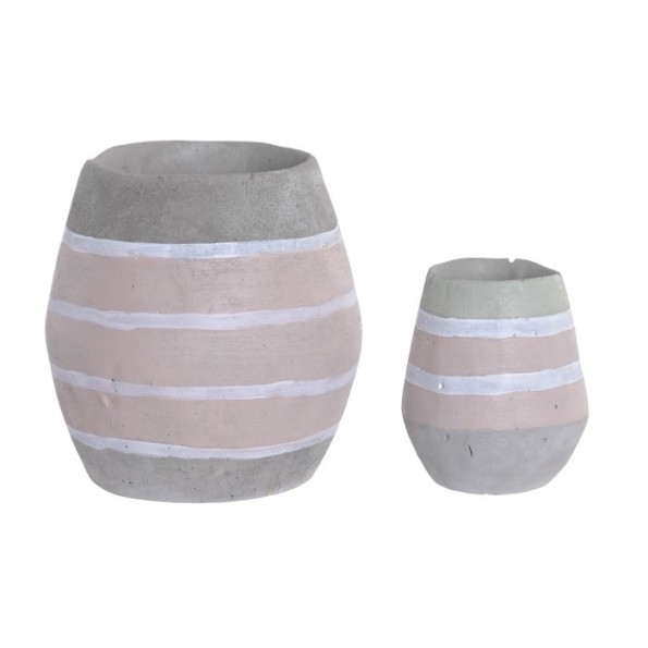 MACETERO SET 2 CEMENTO 16X16X17 GRIS