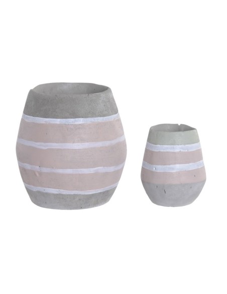 MACETERO SET 2 CEMENTO 16X16X17 GRIS