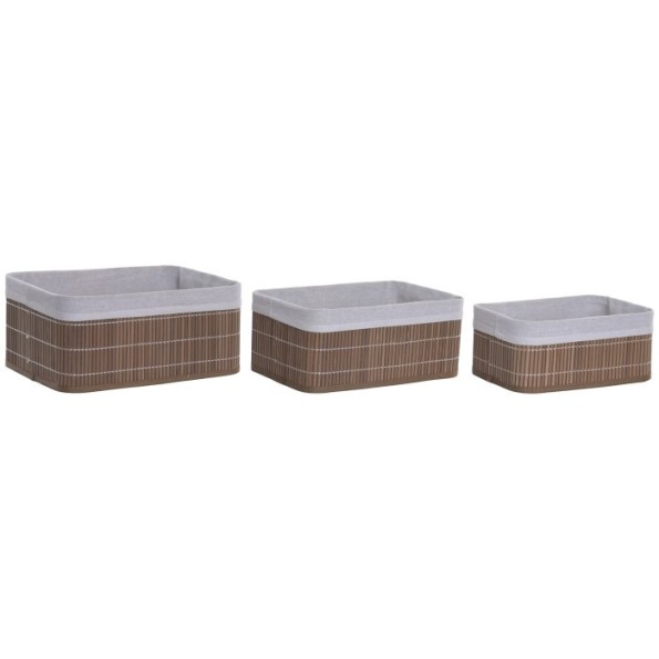 CESTA SET 3 BAMBU 36X26X16 MARRON