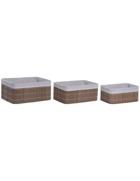 CESTA SET 3 BAMBU 36X26X16 MARRON
