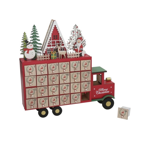 CALENDARIO MADERA NAVIDAD 32X31X7CM