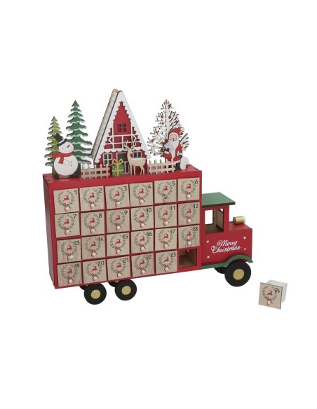 CALENDARIO MADERA NAVIDAD 32X31X7CM