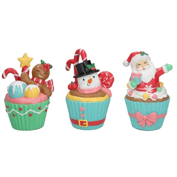 CUPCAKE DEC. GINGER 11,5X9X15CM 3STD