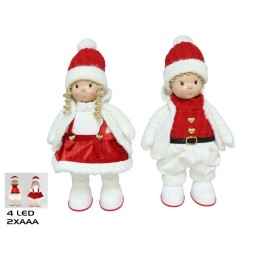 FIGURA INFANTIL 4LED TELA 2STD 23X16X43CM ROJO