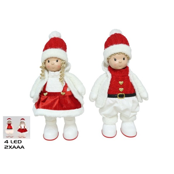 FIGURA INFANTIL 4LED TELA 2STD 23X16X43CM ROJO