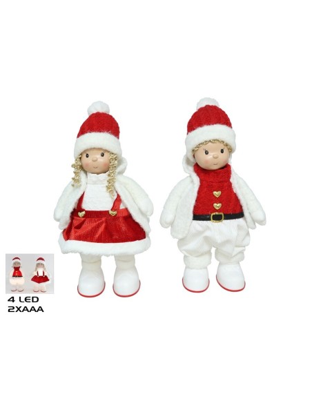 FIGURA INFANTIL 4LED TELA 2STD 23X16X43CM ROJO