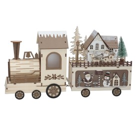 TREN CASA XMAS C/7 LED CALIDA 35X7,5X18,5CM PINEZA
