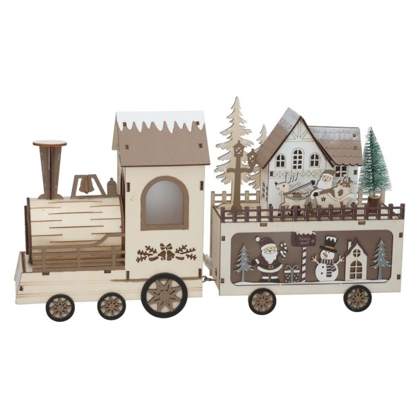 TREN CASA XMAS C/7 LED CALIDA 35X7,5X18,5CM PINEZA