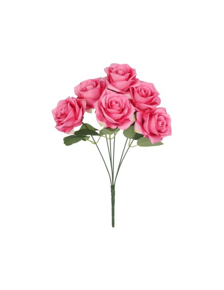 RAMO ROSAS SATIN  X 6-43 CM (FUCSIA)