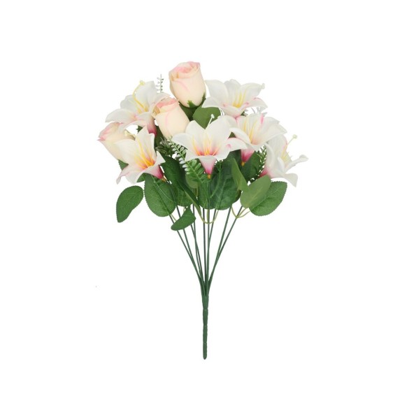 RAMO AZUCENAS-CAPULLOS X 9-46CM (ROSA)