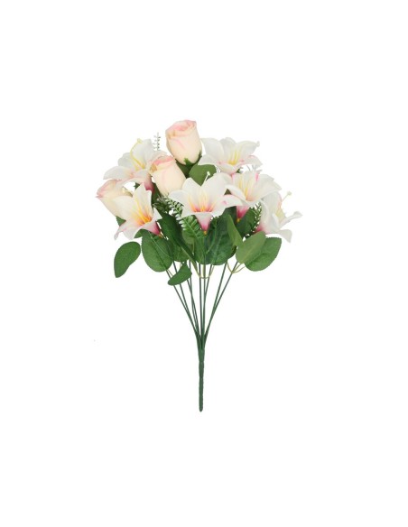 RAMO AZUCENAS-CAPULLOS X 9-46CM (ROSA)