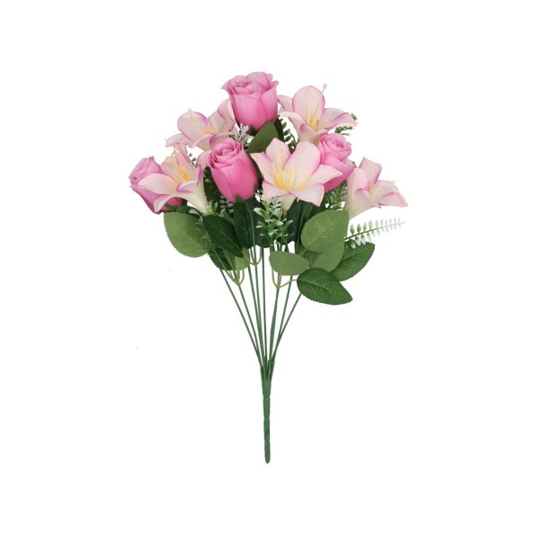RAMO AZUCENAS-CAPULLOS X 9-46CM (FUCSIA)