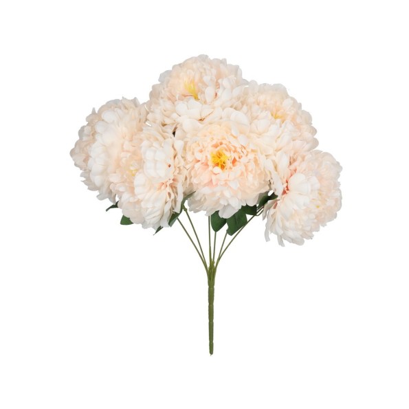 RAMO PEONIAS GIG X 6 -53 CM (CREMA)