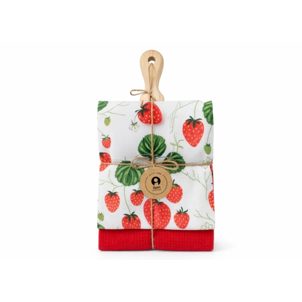 PAÑO SET 3 ALGODON MADERA DE PINO 40X70 FRESAS