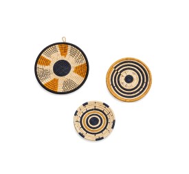 DECORACION PARED SET 3 SEAGRASS 48X2X48 AZUL