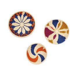 DECORACION PARED SET 3 SEAGRASS 55X6X55 AZUL