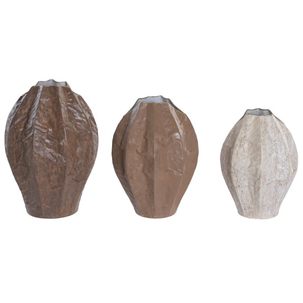 JARRON SET 3 METAL 25X25X35 CALABAZA