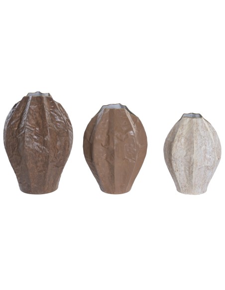 JARRON SET 3 METAL 25X25X35 CALABAZA